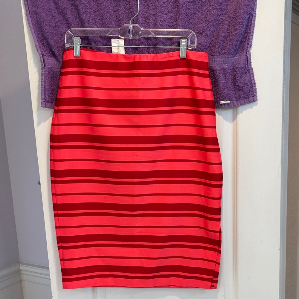 NWT Banana Republic Red Striped Pencil Skirt